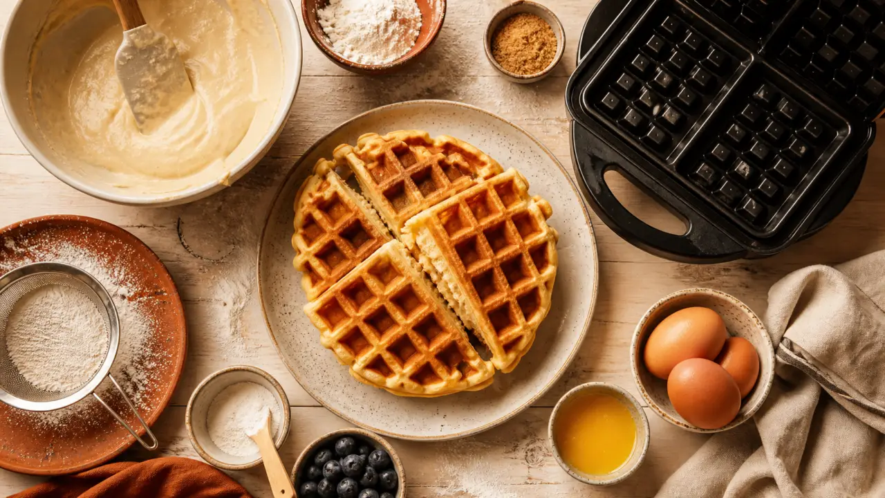 Recette Cyril Lignac gaufre : pâte au repos et gaufrier pour des gaufres crousti-moelleuses