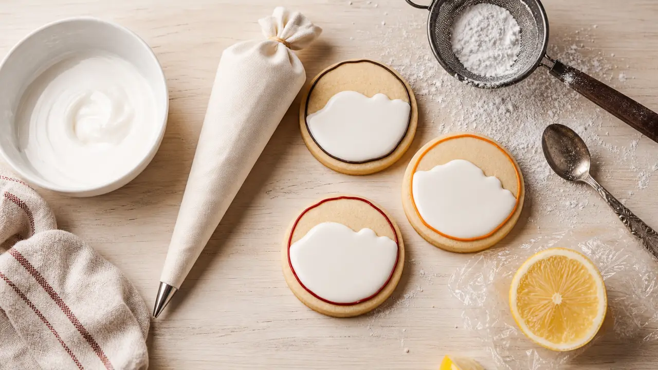 Recette glacage royale : contour net et remplissage souple sur biscuits