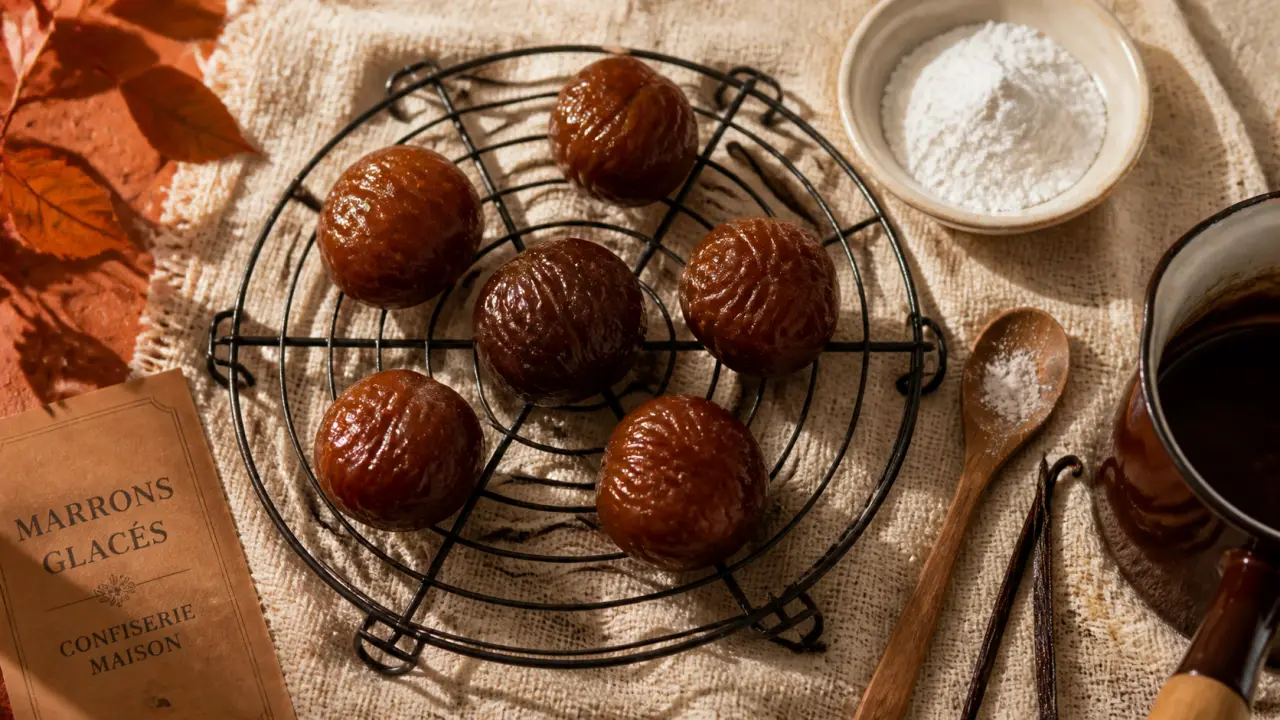 Recettes des marrons glacés maison : confisage 4 jours, marrons glacés fondants