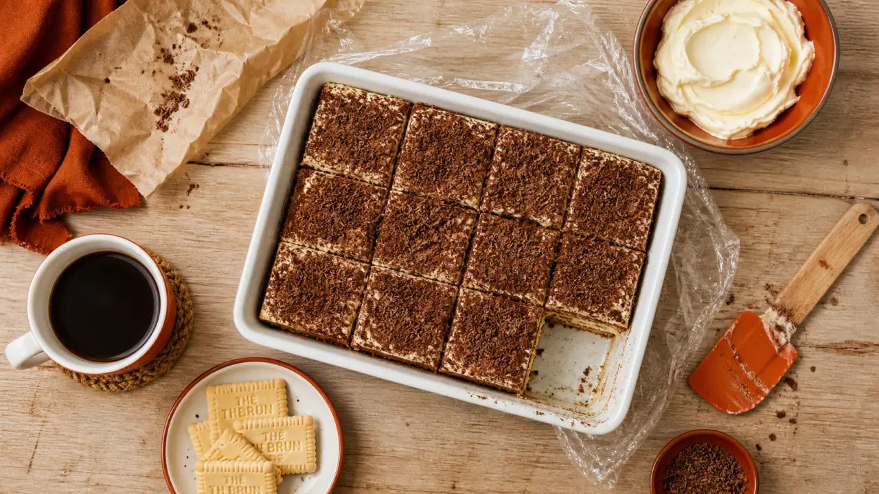 Thé brun gateau, gâteau café froid en couches nettes