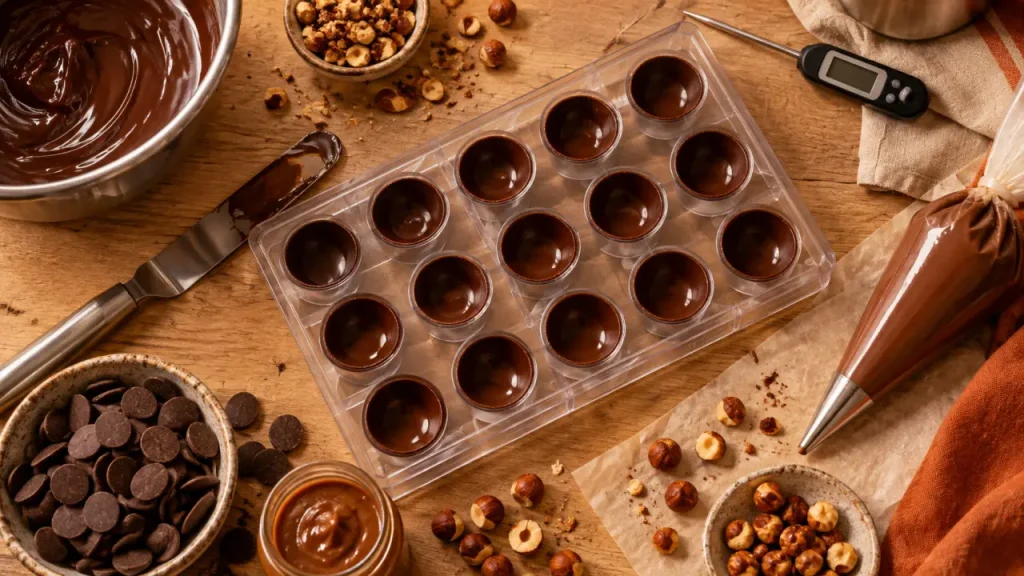 Chocolat fait maison : le tempérage qui garantit des coques brillantes et faciles à démouler