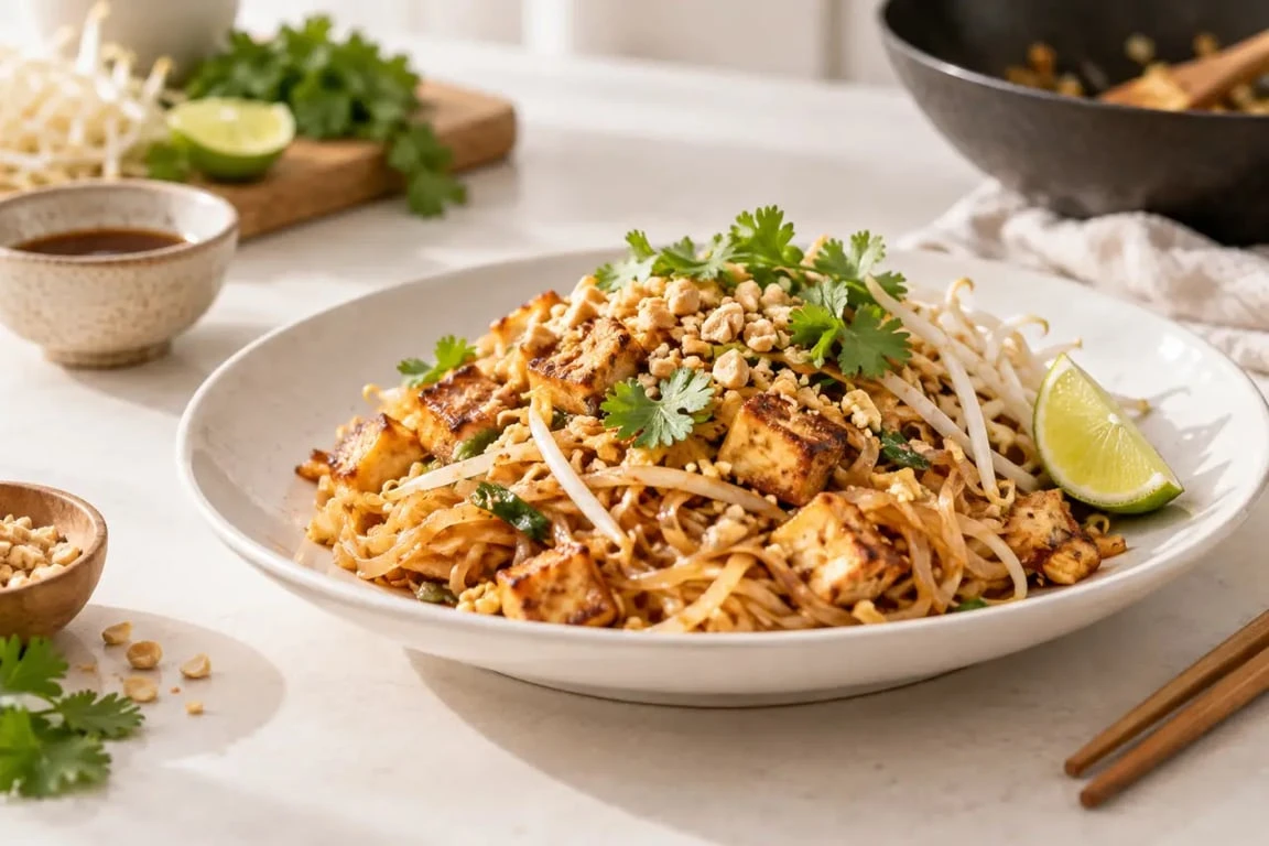 Pad thaï préparé pendant un cours de cuisine thaïlandaise