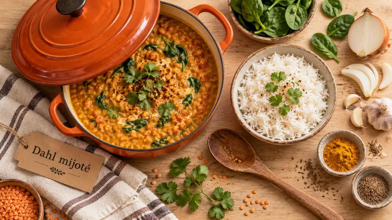 Plats mijotés recettes : dahl au lait de coco la veille