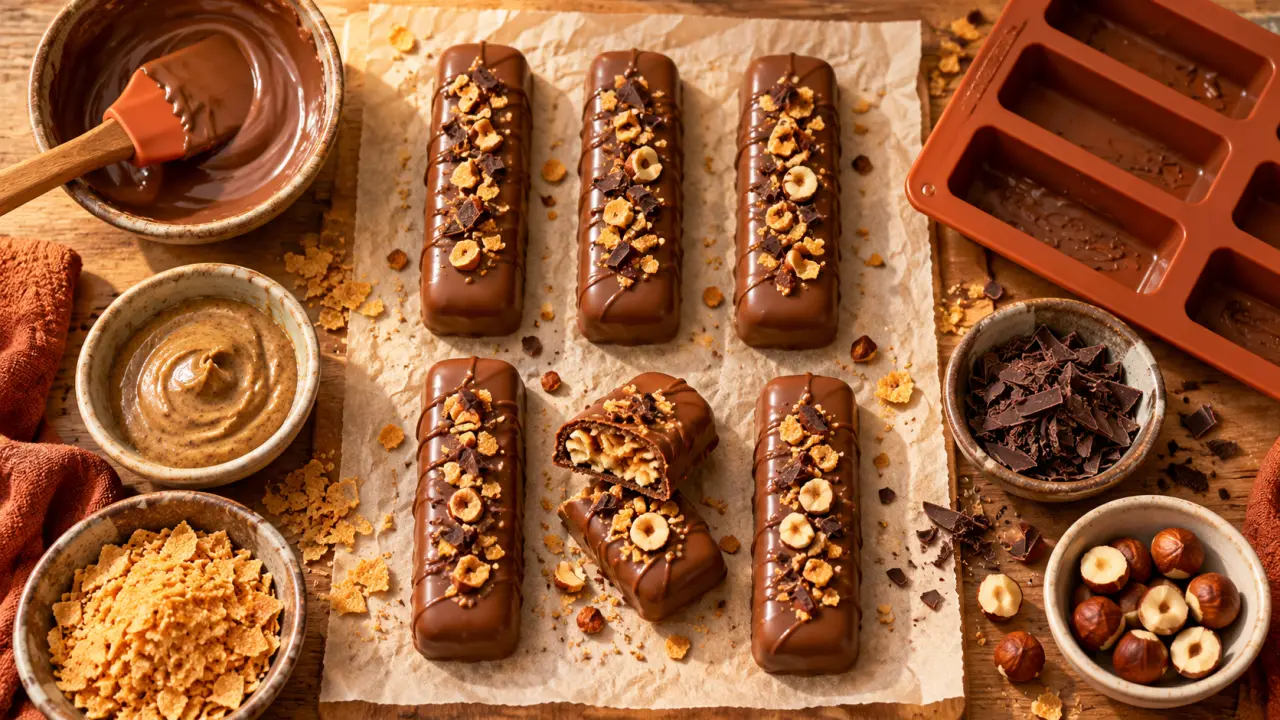 Barre chocolat maison : coque craquante et cœur noisette